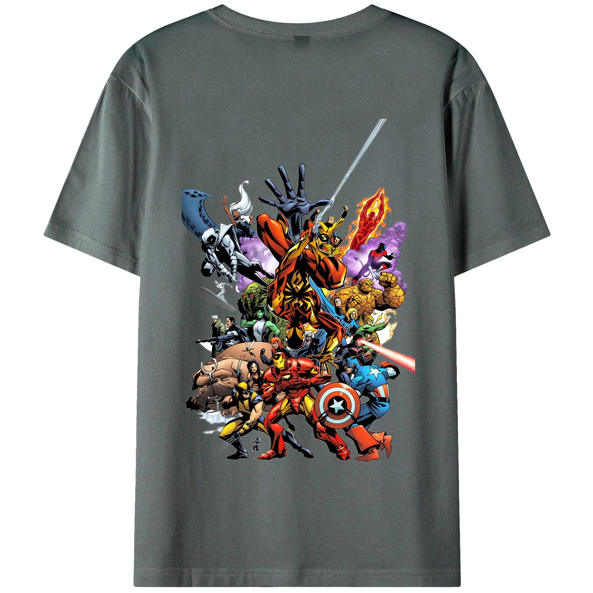 （画像用） アベンジャーズ The Avengers 綿100％半袖Tシャツ（背面プリント）